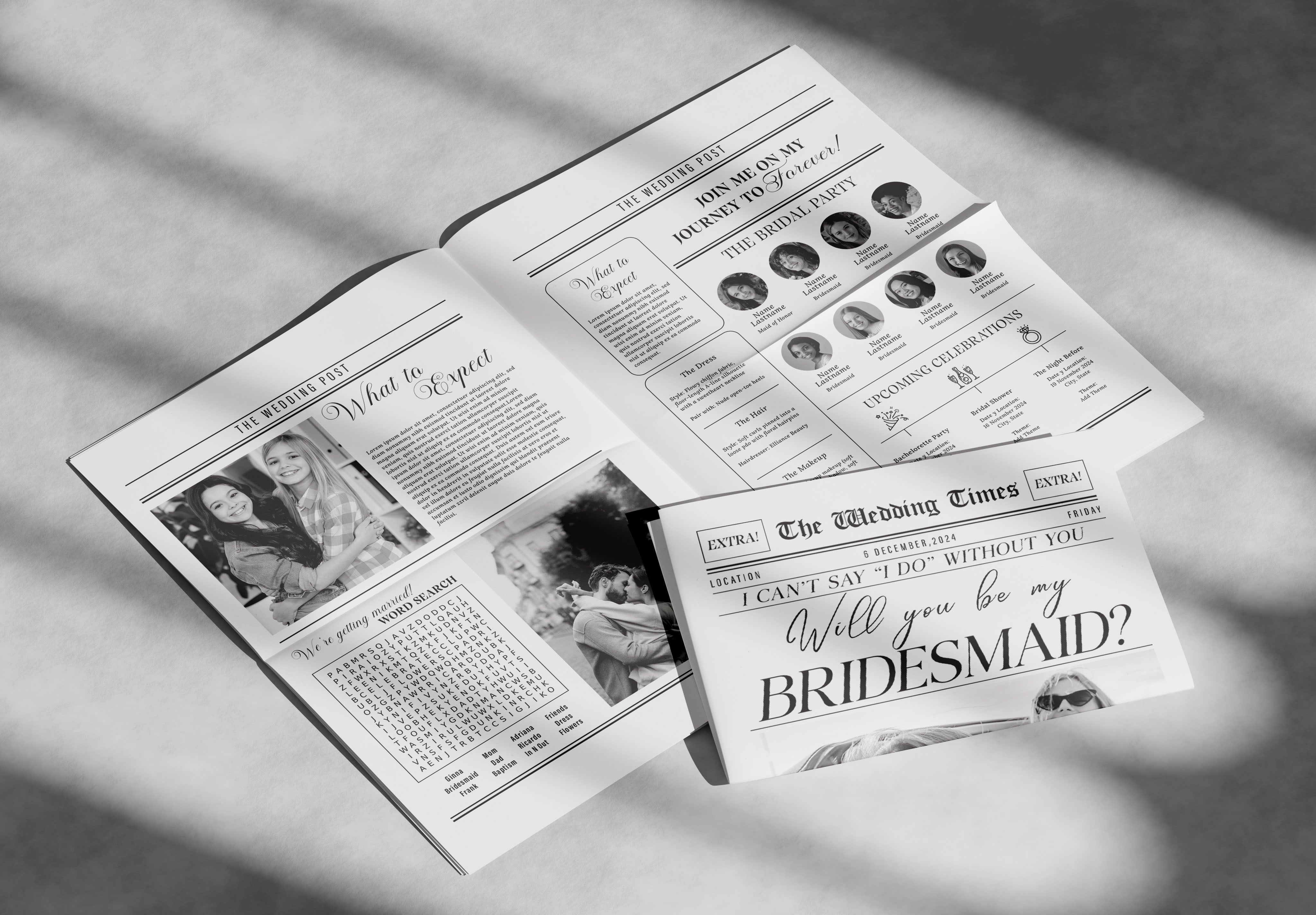 Bridesmaid Proposal Newspaper