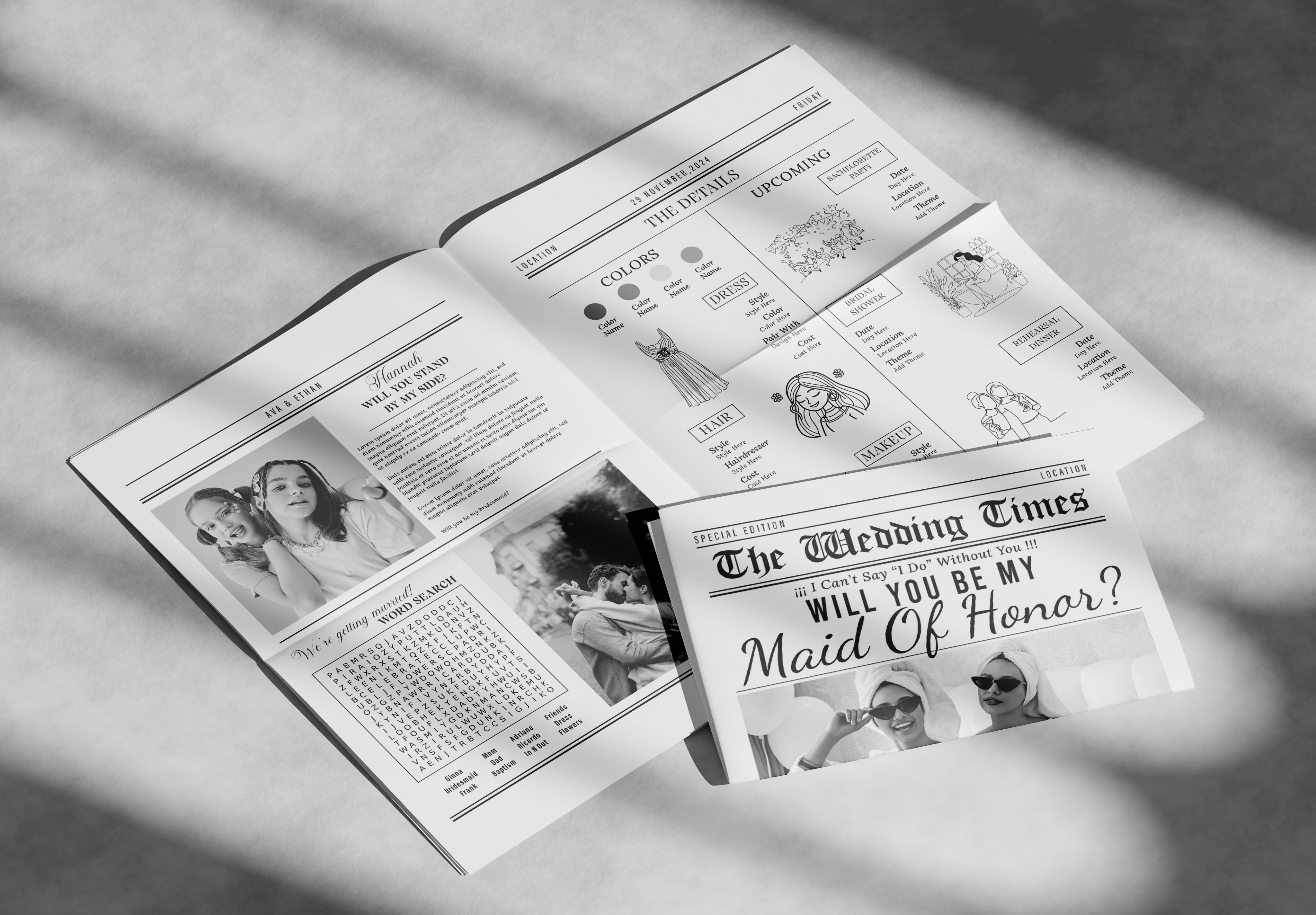 Bridesmaid Proposal Newspaper