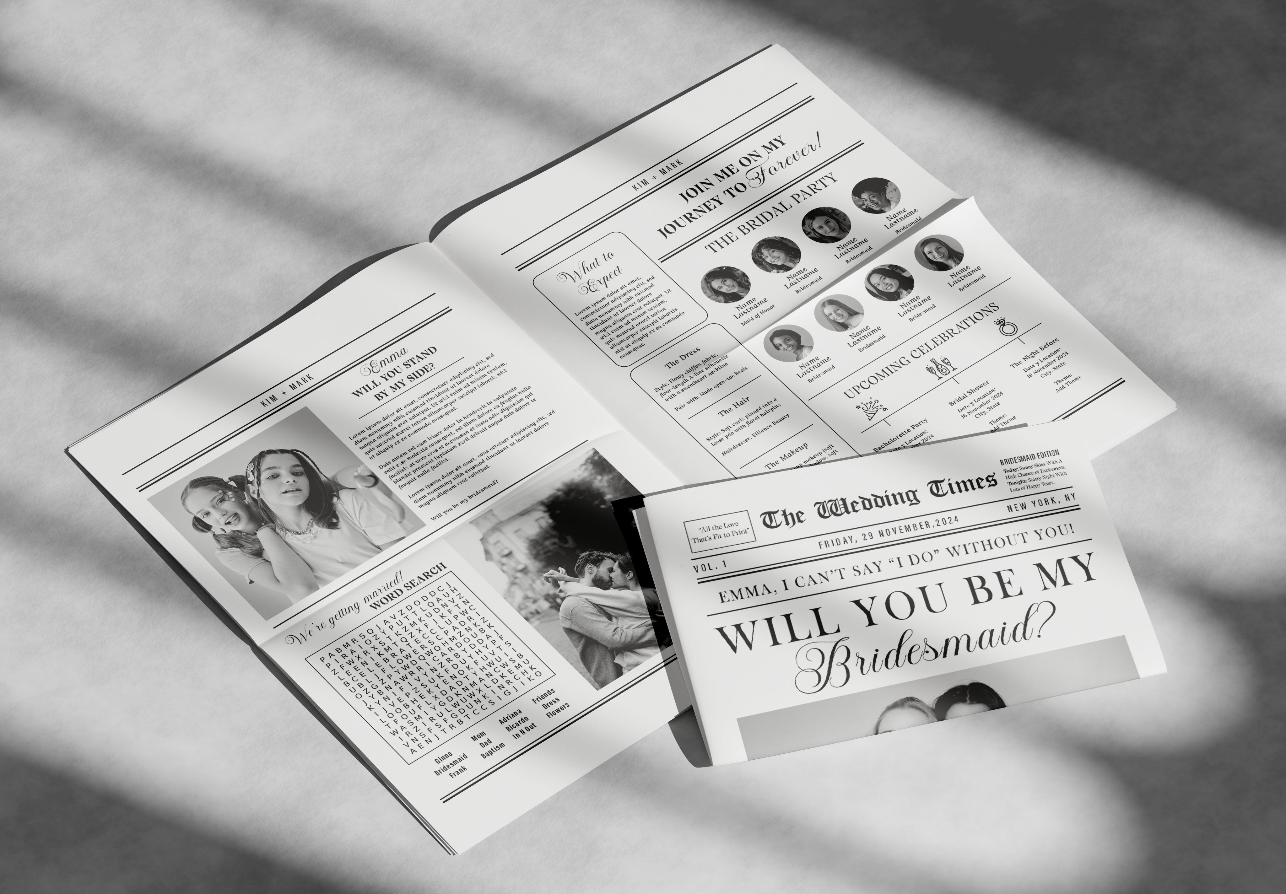 Bridesmaid Proposal Newspaper