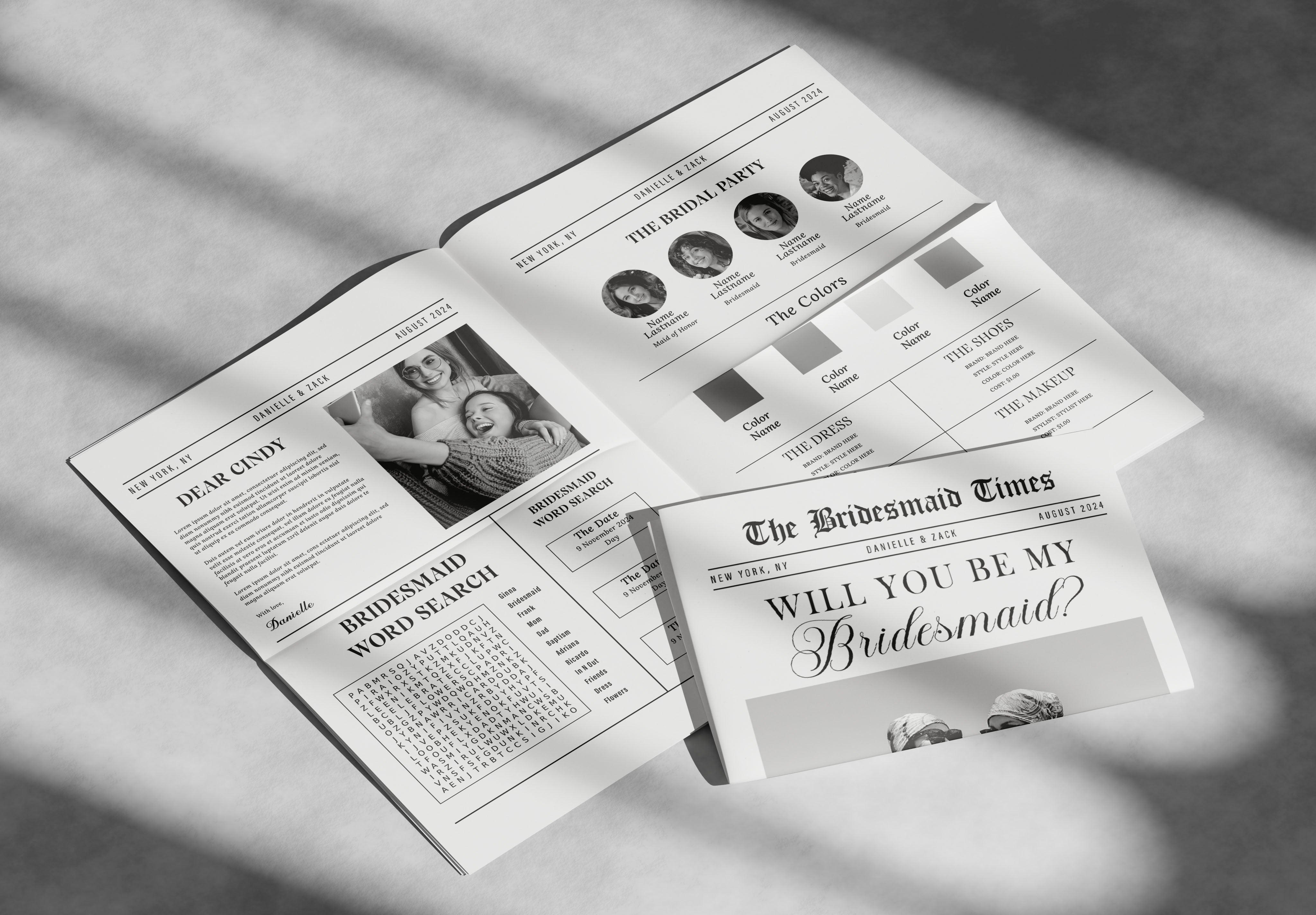 Bridesmaid Proposal Newspaper