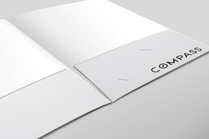 Compass Custom Luxury Presentation Folder Printing With Embossed Foil - 007