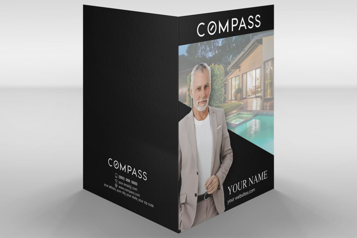 Compass Custom Presentation Folder Printing with Soft touch laminating - 006