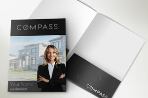 Compass Custom Luxury Presentation Folder Printing With Embossed Foil - 010