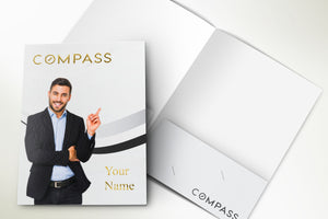 Compass Custom Luxury Presentation Folder Printing With Embossed Foil - 007