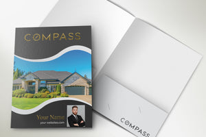 Compass Custom Luxury Presentation Folder Printing With Embossed Foil - 009