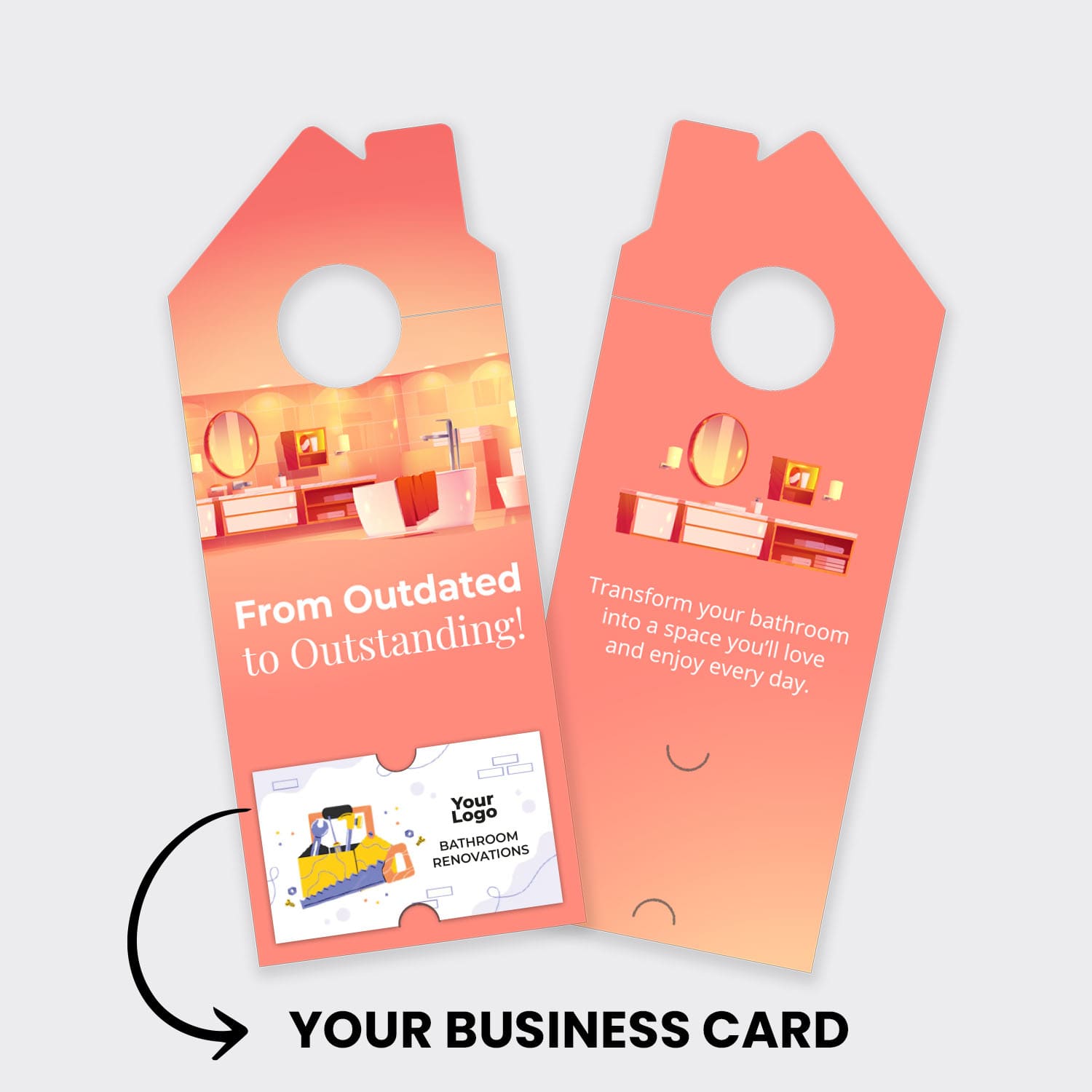 Bathroom Remodel Services Door Hanger