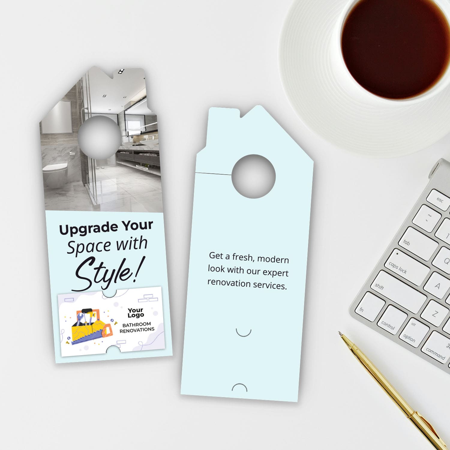 Bathroom Remodel Services Door Hanger