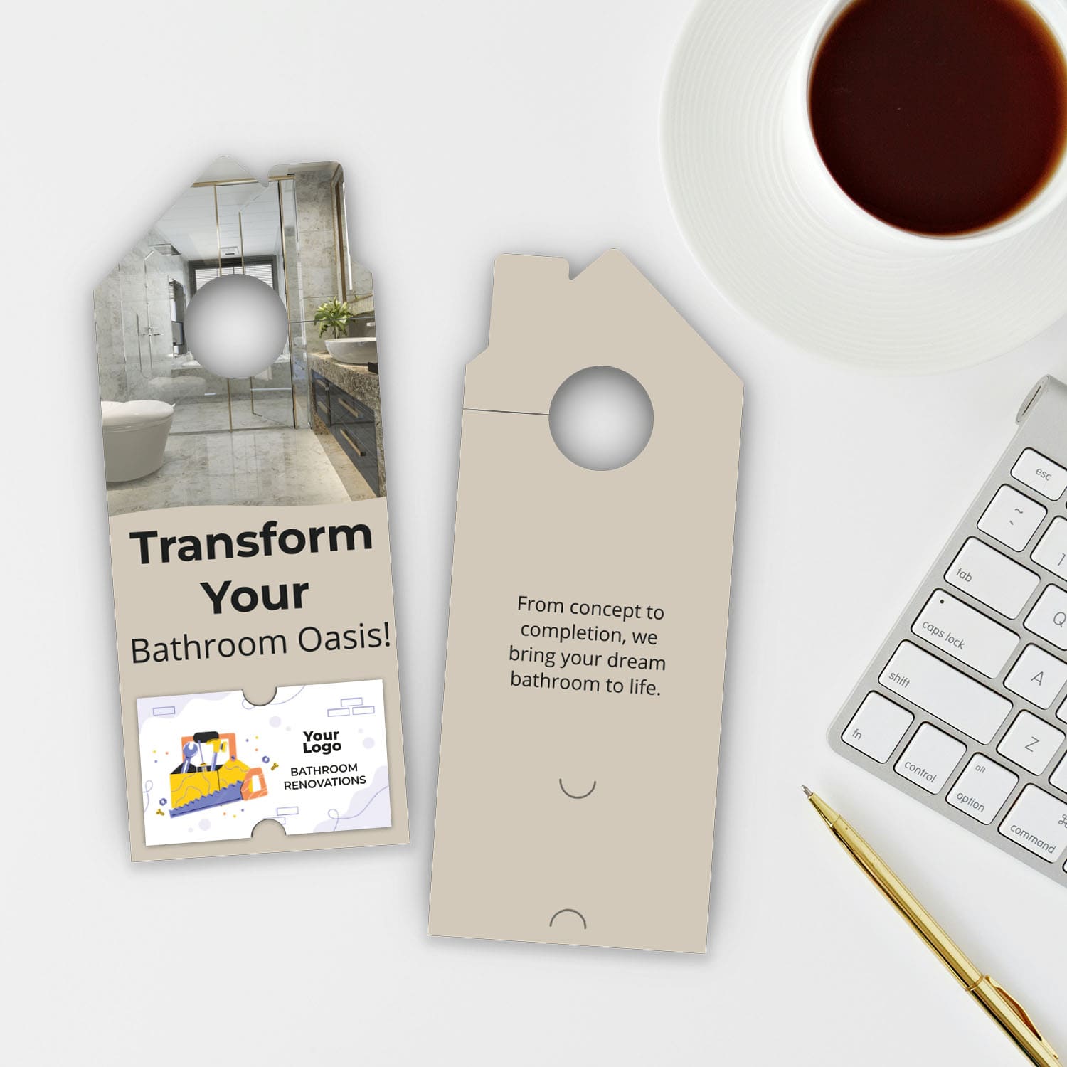 Bathroom Remodel Services Door Hanger