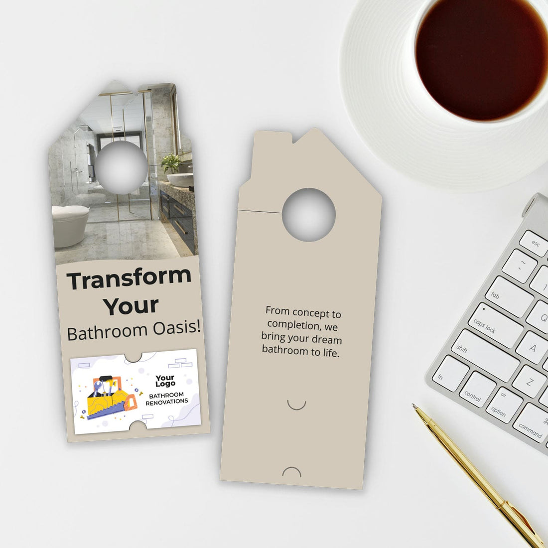 Bathroom Remodel Services Door Hanger