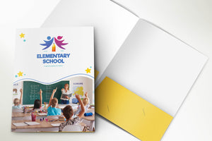 School Presentation Folder, Custom Design With Your Logo. FREE Graphic Design included, Velvet Laminating, school pocket folders