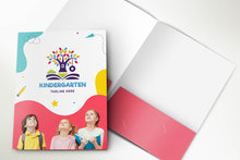 Load image into Gallery viewer, School Presentation Folder, Custom Design With Your Logo. FREE Graphic Design included, Velvet Laminating, school pocket folders
