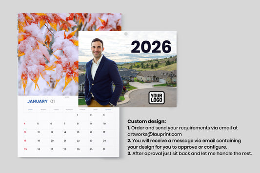 Printed 2026 Wall Calendar - Personalized Calendar -  12 Month Calendar -  A Year of Your Own Photos - Perfect Christmas Gift