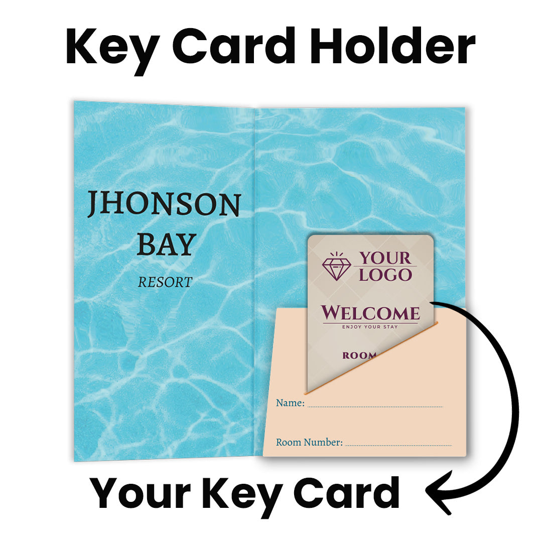 personalized hotel room key card sleeves (2-3/8" x 3-1/2") sleek design Hotel Room Key Card Sleeve