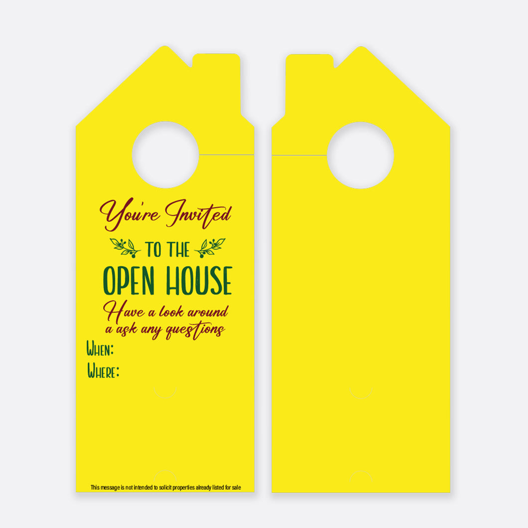 You're Invited To The Open House | Door Hanger Realtors