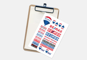 Remax Stickers Sheet for Laptops | Notebooks | Folders | Remax Sticker Sheet | Remax Real Estate Stickers| Remax Realty Sticker