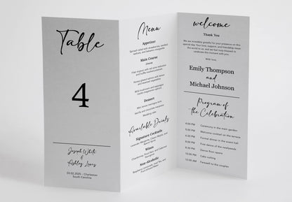 Trifold Wedding Program | Timeline Wedding