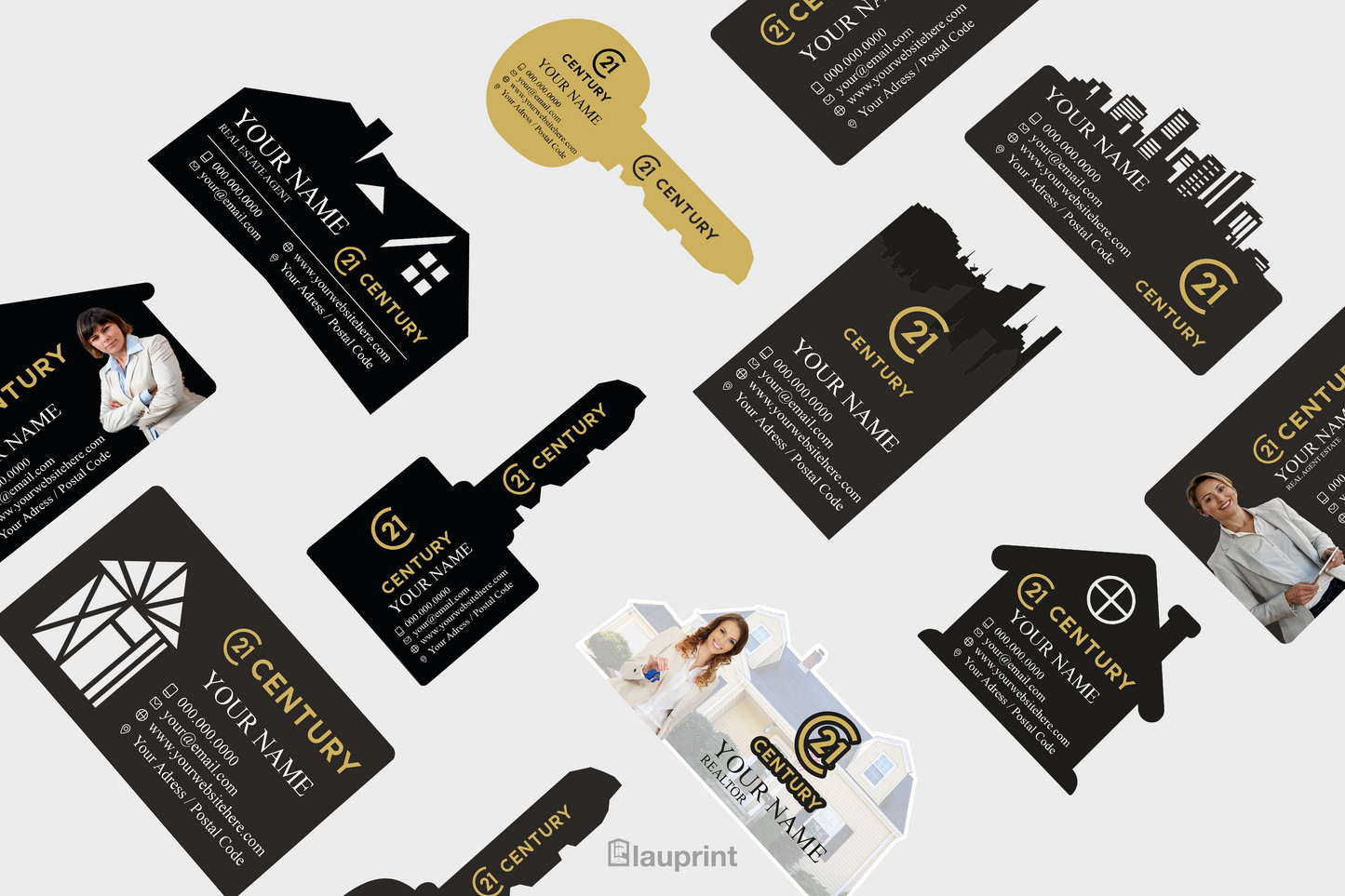 Century 21 Shaped Business Cards