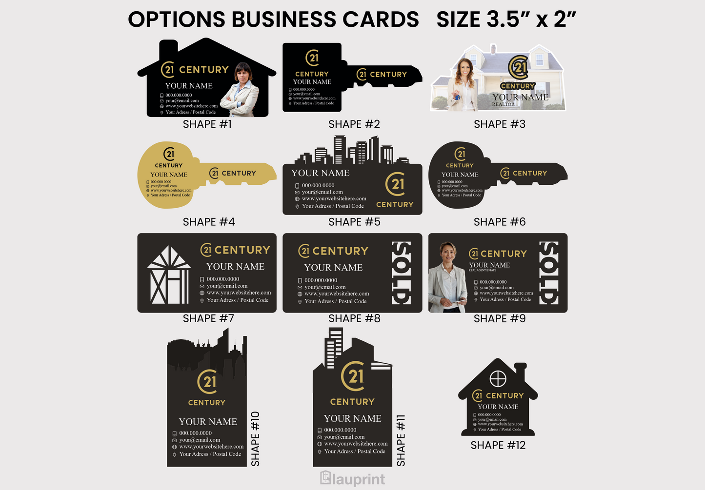 Century 21 Shaped Business Cards