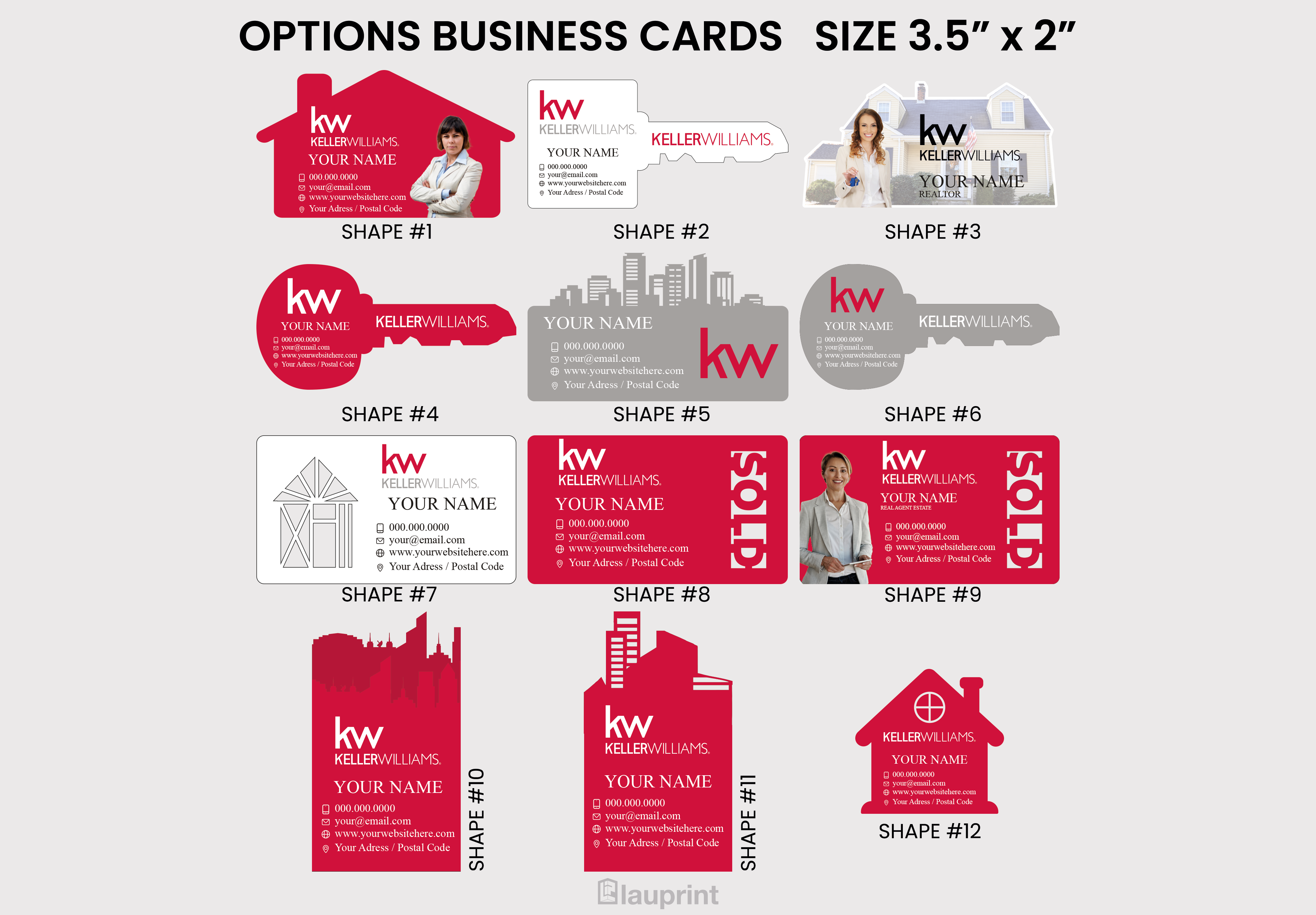 Keller Williams Shaped Business Cards
