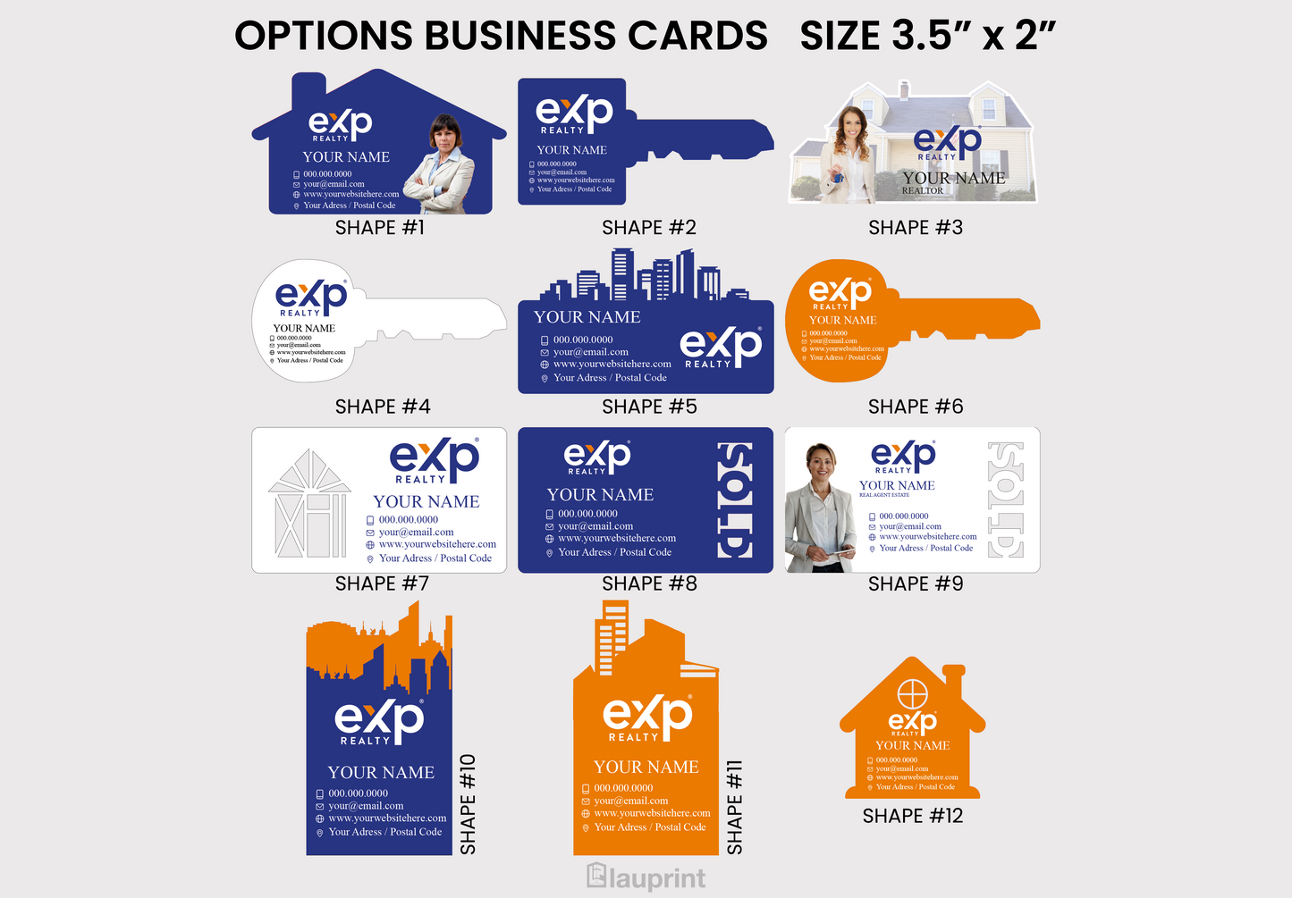 eXp Realty Shaped Business Cards