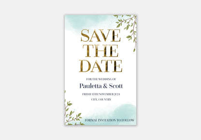 Save the Date Cards |  Wedding Save Our Date Card | Leafy Save the Dates Wedding Announcement | Luxury wedding invitation