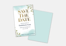 Load image into Gallery viewer, Save the Date Cards |  Wedding Save Our Date Card | Leafy Save the Dates Wedding Announcement | Luxury wedding invitation
