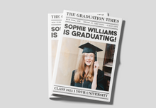 Load image into Gallery viewer, Graduation Invitation Newspaper Printed
