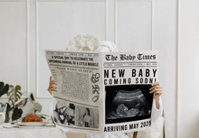 Load image into Gallery viewer, Printed Folded New Baby Announcement Newspaper
