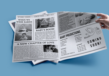 Load image into Gallery viewer, Printed Folded New Baby Announcement Newspaper
