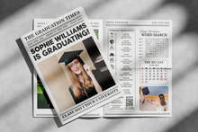 Load image into Gallery viewer, Graduation Invitation Newspaper Printed
